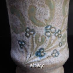 Ceramic pottery vintage Art Nouveau handmade Faience container France N7635