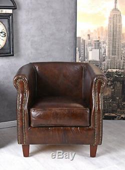 Club Art Deco Leather Armchair Lounge Sofa New York