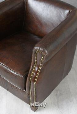 Club Art Deco Leather Armchair Lounge Sofa New York