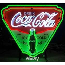 Coca Cola Coke Neon Sign Vintage Ice Cold Shield Advertising Art Neonetics