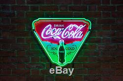 Coca Cola Coke Neon Sign Vintage Ice Cold Shield Advertising Art Neonetics