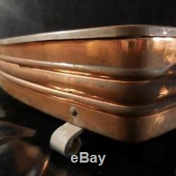 Copper Plate Warmer Vintage Bronze Art Nouveau Deco Design Twentieth France Pn N3075