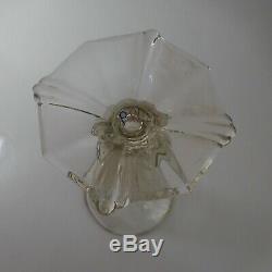 Crystal Glass Vase Original Vintage Art Nouveau Deco Design Twentieth France N6040