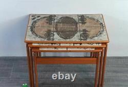 Danish Tables In Teck And Ceramics By Ox Art, Vintage Scandinavian