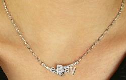 Diamond 14k White Gold Art Deco Vintage Chain Necklace Pendant Value 0.55