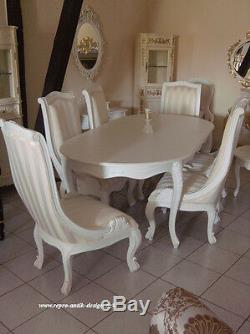 Dining Room Set A Chair White Baroque Vintage Art Neuf