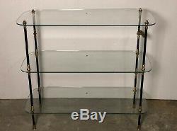 Display Stand / Vintage Glass And Brass Shop Shelf