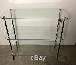 Display Stand / Vintage Glass And Brass Shop Shelf