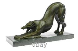 Elegant Art Deco Vintage Bronze Dog Greyhound Race Horse Sculpture Statue