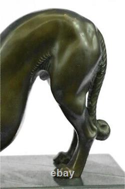 Elegant Art Deco Vintage Bronze Dog Greyhound Race Horse Sculpture Statue