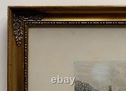 Empire Antique or Vintage Image Frame from 1900 Art Nouveau with Signed Etching