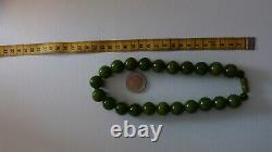 End Of Day Green Bakelite Vintage Necklace, From France