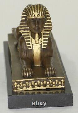 European Vintage Finery Art Deco Egyptian Revival Bronze Sphinx Serre Book Lrg