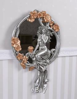 Female Figure Art Nouveau Art Nouveau Mirror Mirror Wall Vintage Antique