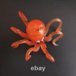 Figure Statue Marine Animal Octopus Glass Hand Made Vintage Decoration Design N4238