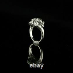 Fine Vintage Art Deco Ring Engagement Dress 14k White Gold On 2ct Diamond