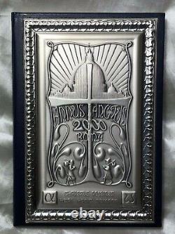 Fine Vintage Punched 925 Italian Religious Silver Catholic Plate Dairy Book