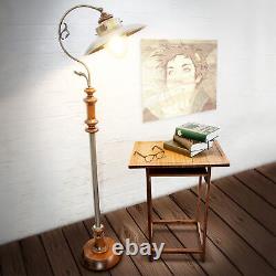 Floor Lamp Vintage Wood Metal Art Nouveau Lighting Light