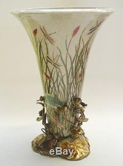 Flower Vase Luxury Porcelain Art Nouveau Bronze Vintage Aesthetics Noble