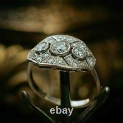 Former Art Deco 2.28ct Diamond Round Vintage Engagement Ring 925 Silver