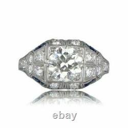 Former Art Deco Rond Vintage Engagement Ring In 925 Sterling Silver