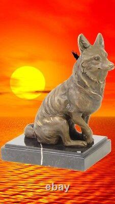 Fuchs Sculpture In Bronze Fox Noble Top Vintage Gift Monobloc Figurine