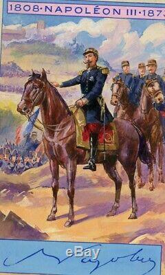 Gouache Vintage Drawing Drawing Napoleon III At The Battle Solferino 1859