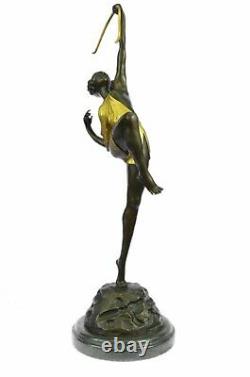 Grand Vintage Sculpture French The Faguays Bronze Statue Goddess Diana Art