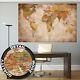Great Art World Map Vintage And Retro Wall Decoration (140 X 100 Cm)