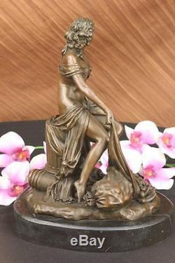 Handmade Bronze Bust Of Maiden Vintage Style Paris France Art Deco Fonte