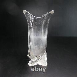 Handmade vintage crystal vase Art Nouveau manufactured in Sèvres, France N5720