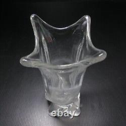 Handmade vintage crystal vase Art Nouveau manufactured in Sèvres, France N5720