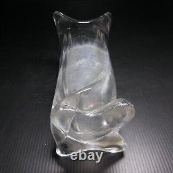 Handmade vintage crystal vase Art Nouveau manufactured in Sèvres, France N5720