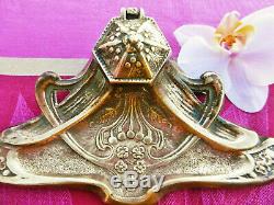 Inkwell Old Gilt Bronze Art Nouveau Early Xth Century Vintage Antiquity