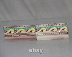 Japanese Vintage Tiles, Majolica Decor Art Nouveau Architecture Japan and