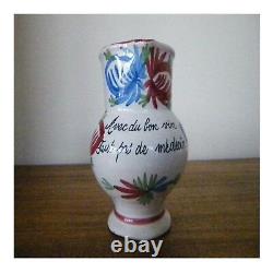 Jug Wine Ceramic Pottery Handmade Vintage Art Deco Design Twentieth Pn France N66