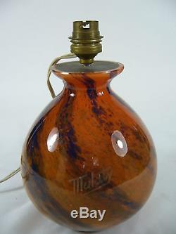 Lamp Art Nouveau Deco Glass Pate Signed Mulaty Lamp Vintage Glass Paste