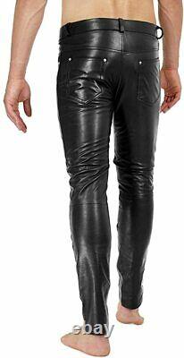 Leather Pants Jean Style Men's Pants True Moto Pants Size Thick Black 17