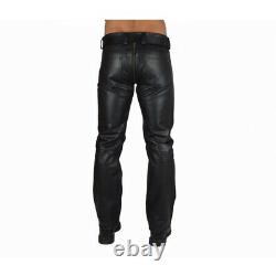 Leather Pants S Men Genuine Jean Style Cow Cargo Fit10