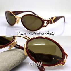 Made In Italy Women's Sunglasses Oval Cat Red Gold Luxury Fashion Swan 90