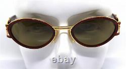 Made In Italy Women's Sunglasses Oval Cat Red Gold Luxury Fashion Swan 90