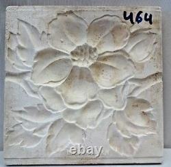 Majolic Vintage Art Tiles New Vitre Ceramic Saji Japan Graved Rose #464