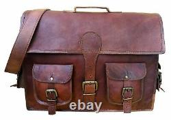 Male Nine Original Pure Leather Vintage Handmade Cartable Messenger Computer Bag