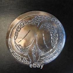 Medal Round Metal Copper Vintage Design Engraving Art Nouveau France