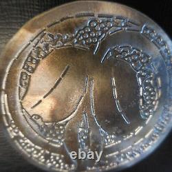 Medal Round Metal Copper Vintage Design Engraving Art Nouveau France