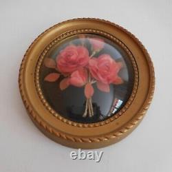 Miniature Frame Pink Hand Made Hand Medallion 19th Belle Époque France N4381