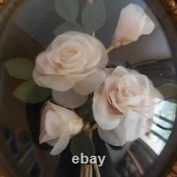 Miniature Frame White Pink Medallion Handmade Vintage Belle Époque N4382