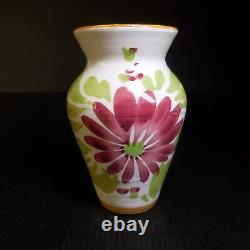 Miniature ceramic terracotta vase vintage Art Nouveau handmade N7649