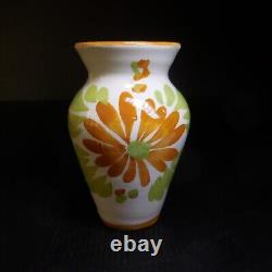 Miniature ceramic terracotta vase vintage Art Nouveau handmade N7649