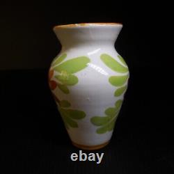 Miniature ceramic terracotta vase vintage Art Nouveau handmade N7649